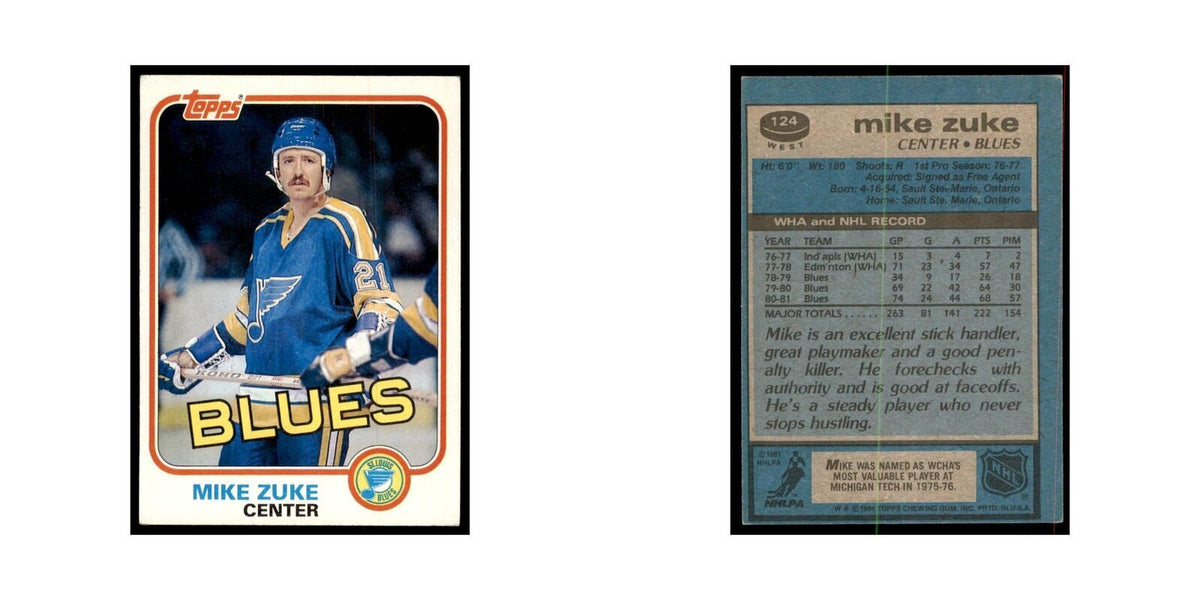 1981 Topps Mike Zuke Hockey Cards #W124