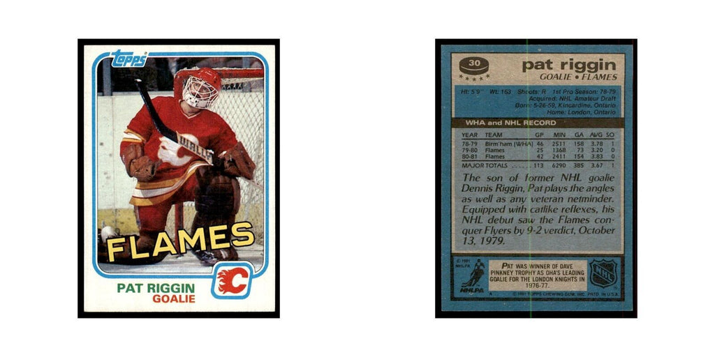 1981 Topps Pat Riggin Hockey Cards #30