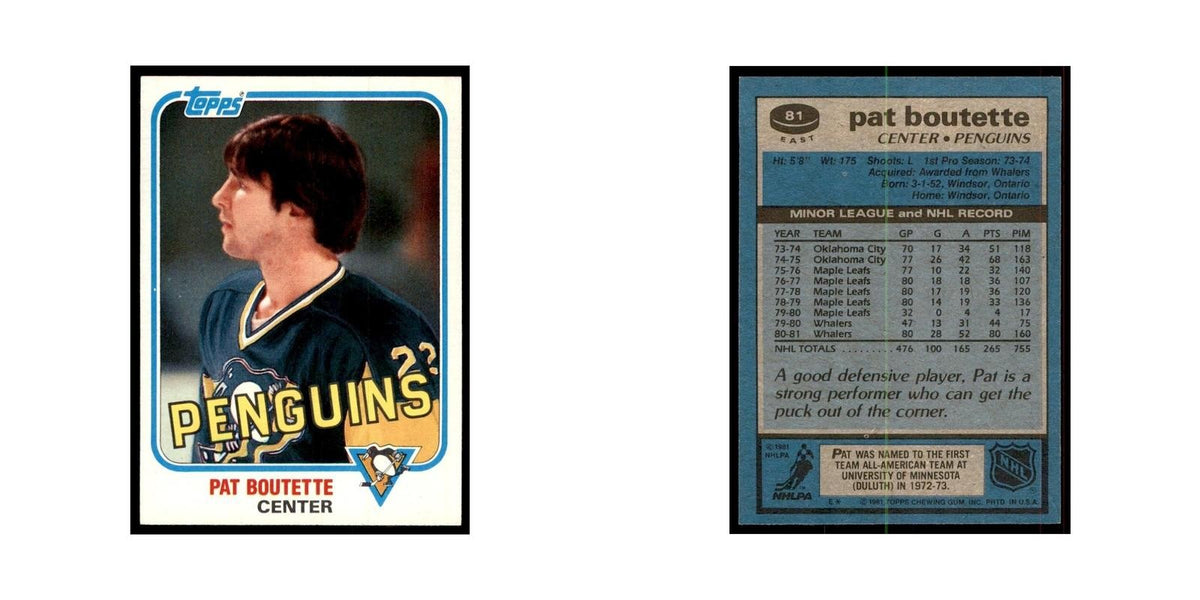 1981 Topps Pat Boutette Hockey Cards #E81