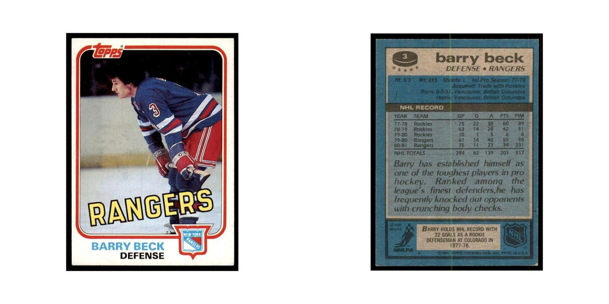 1981 Topps Barry Beck Hockey Cards #3