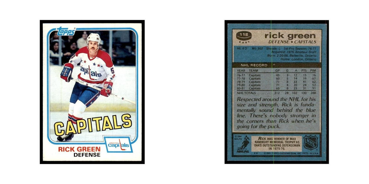 1981 Topps Rick Green Hockey Cards #E118