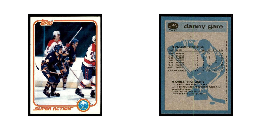 1981 Topps Danny Gare Hockey Cards #E127