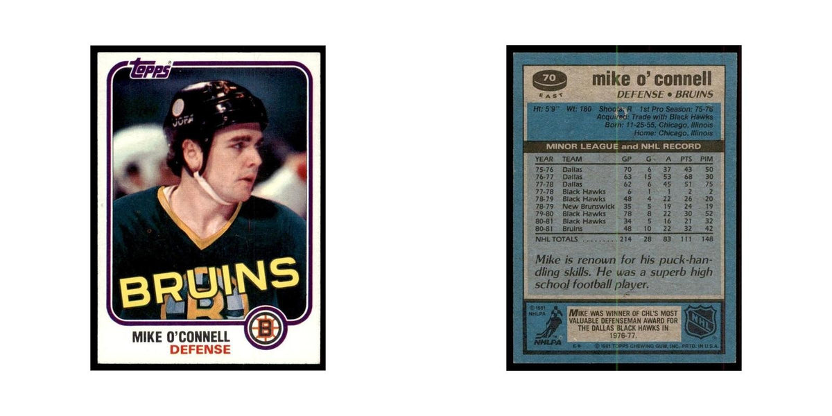 1981 Topps Mike O'Connell Hockey Cards #E70