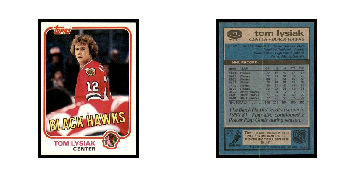1981 Topps Tom Lysiak Hockey Cards #W71