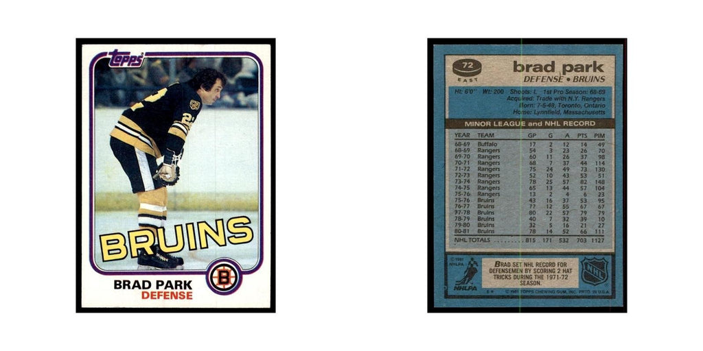 1981 Topps Brad Park Hockey Cards #E72