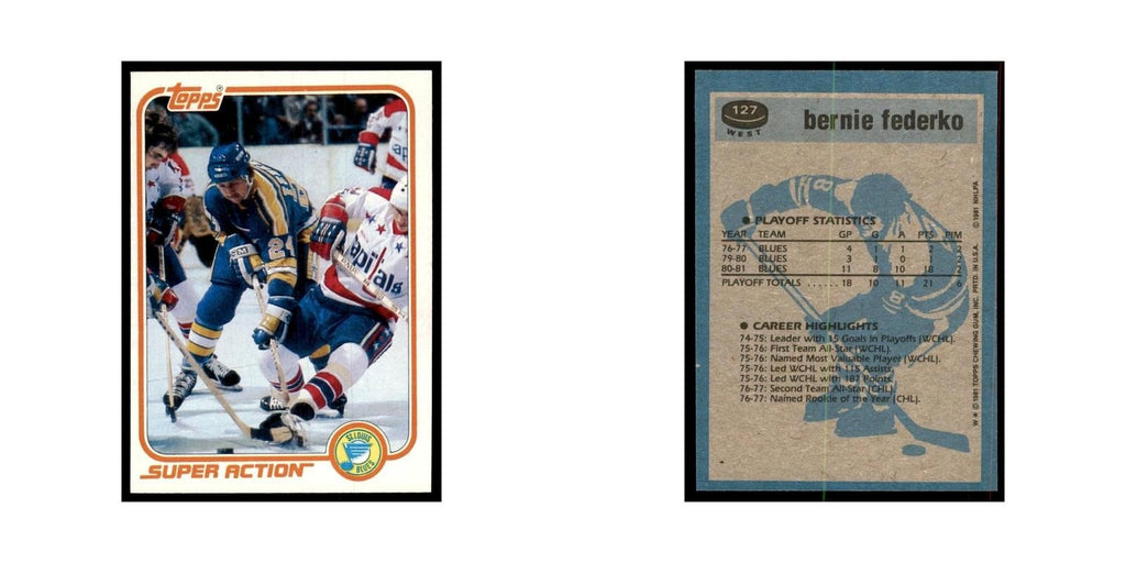 1981 Topps Bernie Federko Hockey Cards #W127