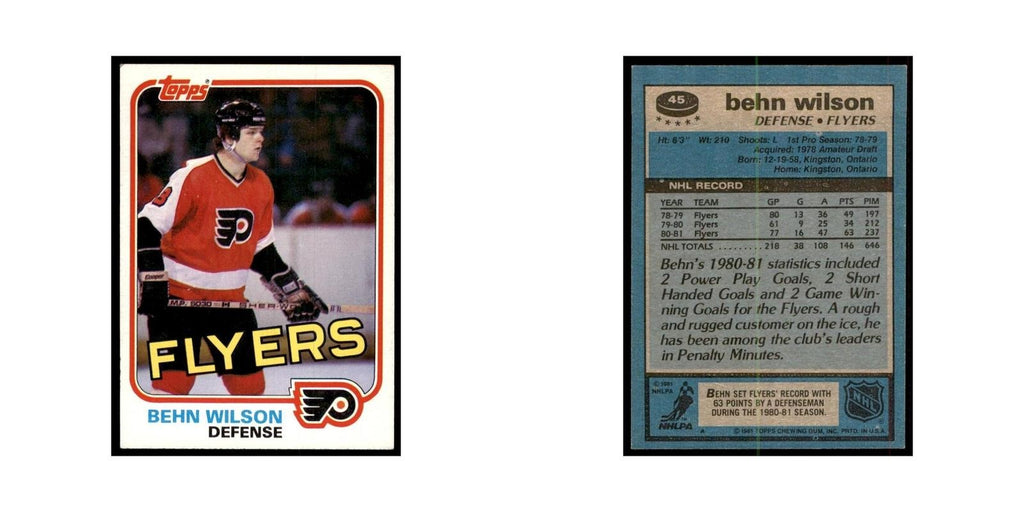 1981 Topps Behn Wilson Hockey Cards #45