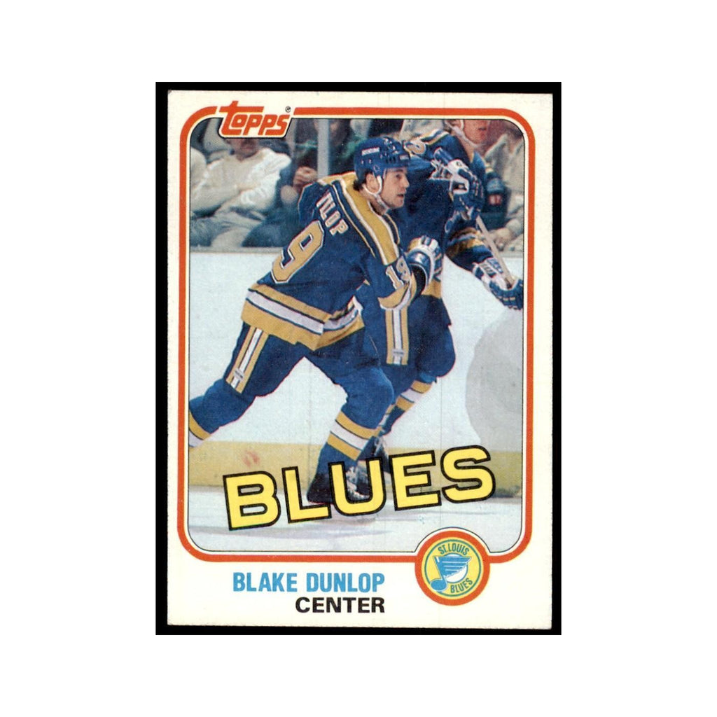 1981 Topps Blake Dunlop Hockey Cards #W117