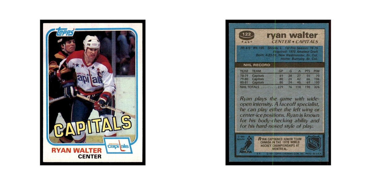 1981 Topps Ryan Walter Hockey Cards #E122