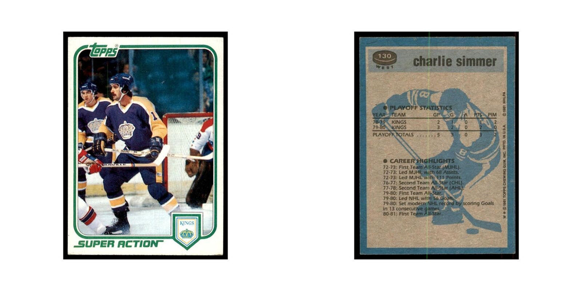 1981 Topps Charlie Simmer Hockey Cards #W130