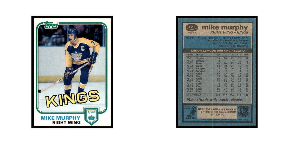 1981 Topps Mike Murphy Hockey Cards #W101