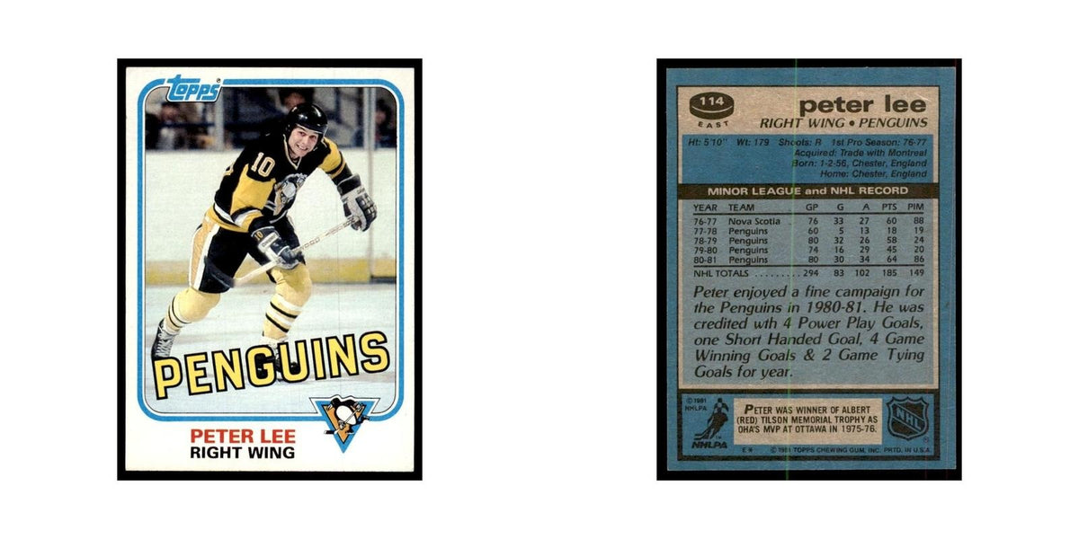 1981 Topps Peter Lee Hockey Cards #E114