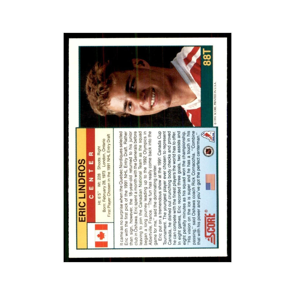 1991 Score Rookie and Traded Eric Lindros Canada #88T