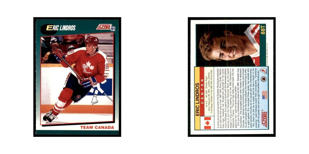 1991 Score Rookie and Traded Eric Lindros Canada #88T