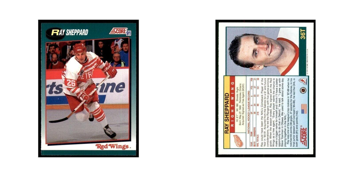 1991 Score Rookie and Traded Ray Sheppard Detroit Red Wings #36T