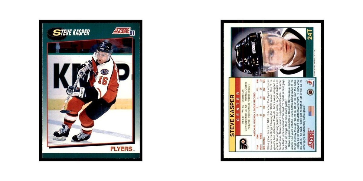 1991 Score Rookie and Traded Steve Kasper Philadelphia Flyers #24T