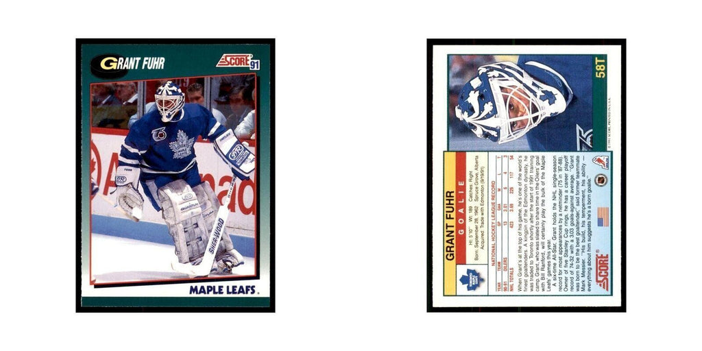 1991 Score Rookie and Traded Grant Fuhr Toronto Maple Leafs #58T