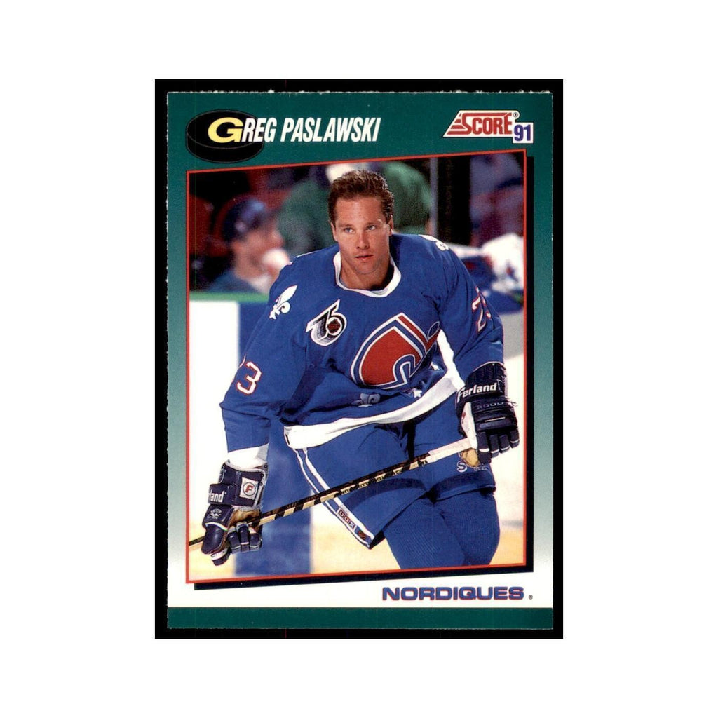 1991 Score Rookie and Traded Greg Paslawski Quebec Nordiques #29T