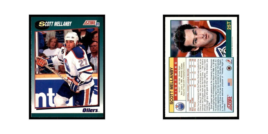 1991 Score Rookie and Traded Scott Mellanby Edmonton Oilers #25T