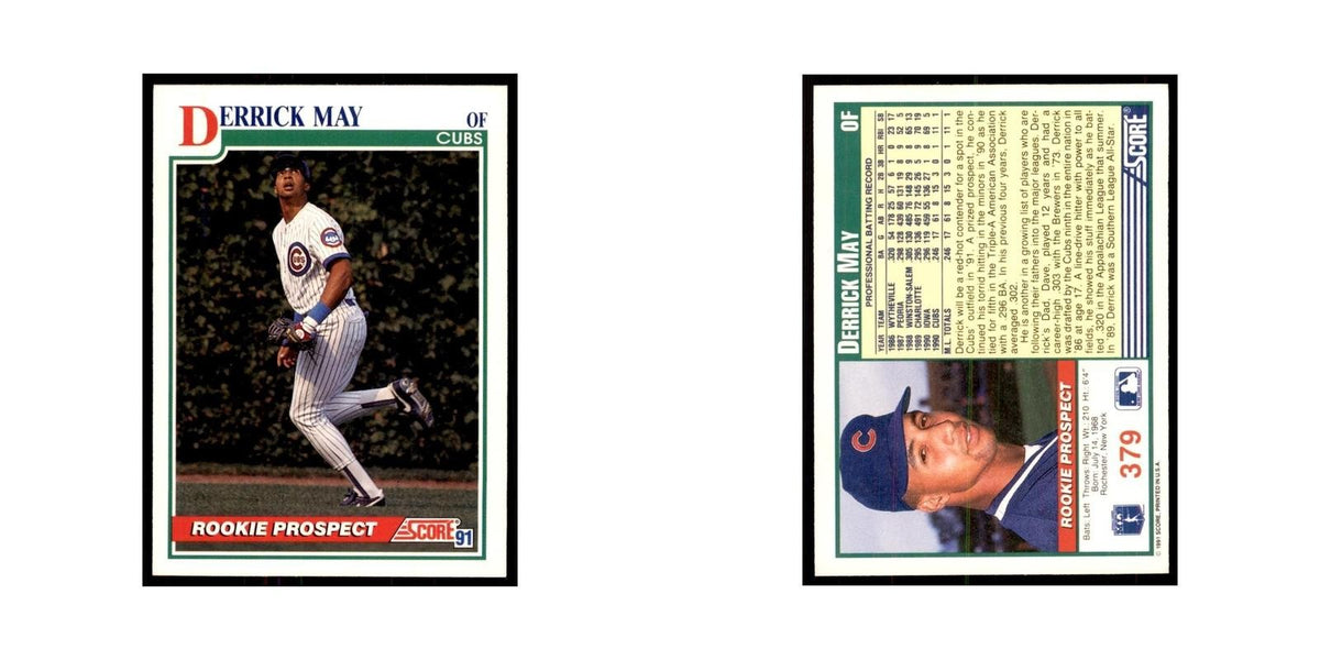 1991 Score Derrick May Baseball Cards #379
