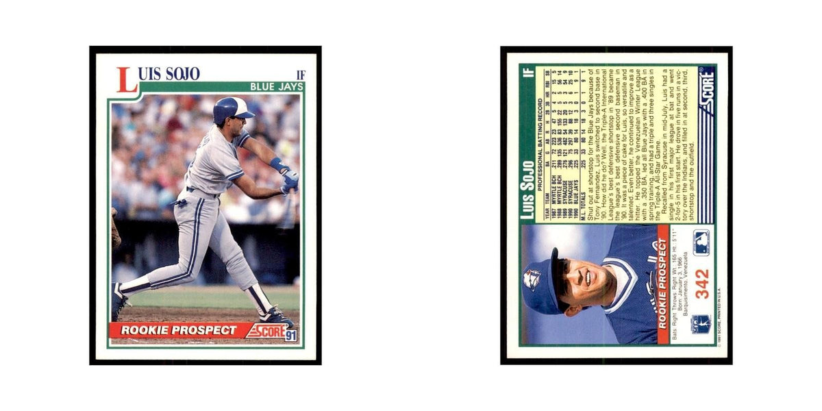1991 Score Luis Sojo Baseball Cards #342