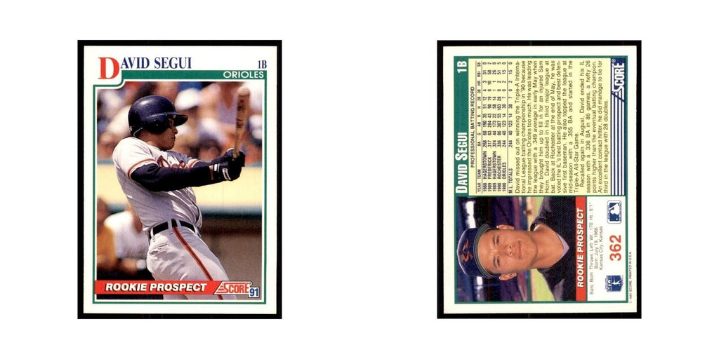 1991 Score David Segui Baseball Cards #362