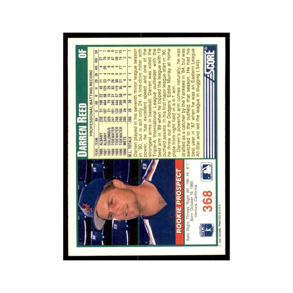 1991 Score Darren Reed Baseball Cards #368