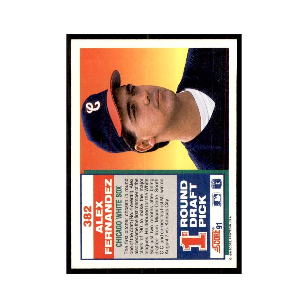 1991 Score Alex Fernandez Baseball Cards #382