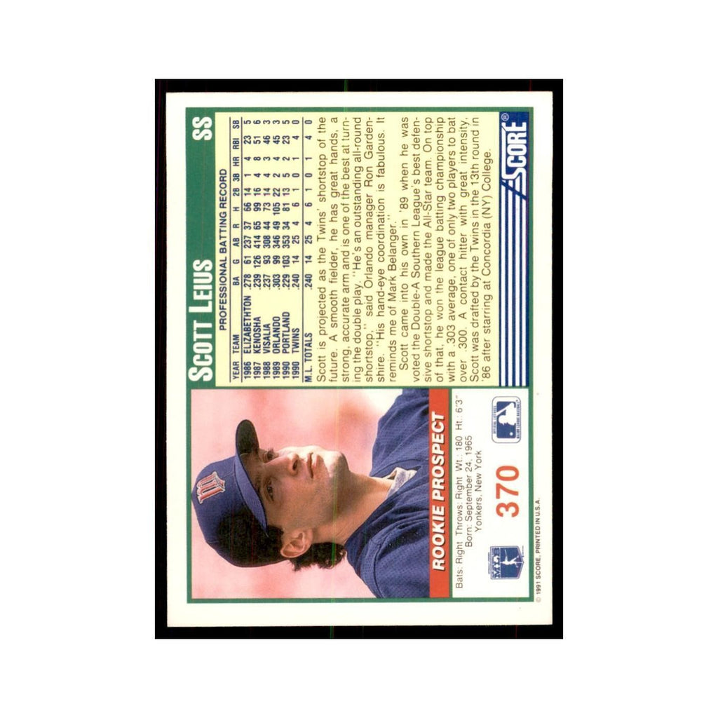 1991 Score Scott Leius Baseball Cards #370