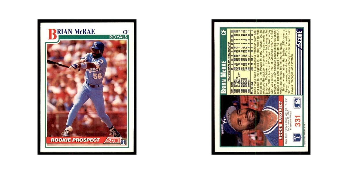 1991 Score Brian McRae Baseball Cards #331