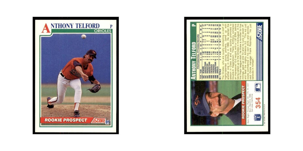 1991 Score Anthony Telford Baseball Cards #354
