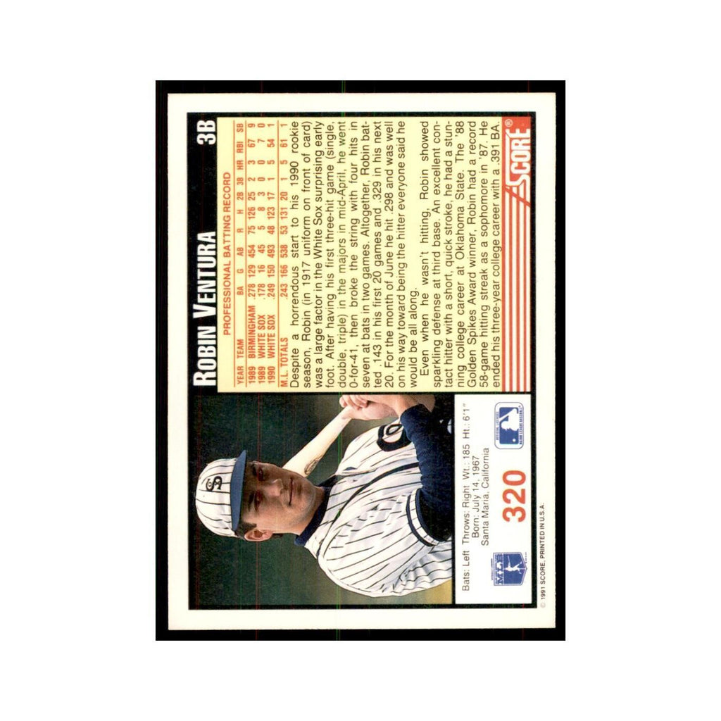 1991 Score Robin Ventura Baseball Cards #320