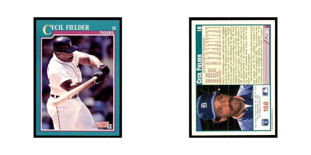 1991 Score Cecil Fielder Baseball Cards #168