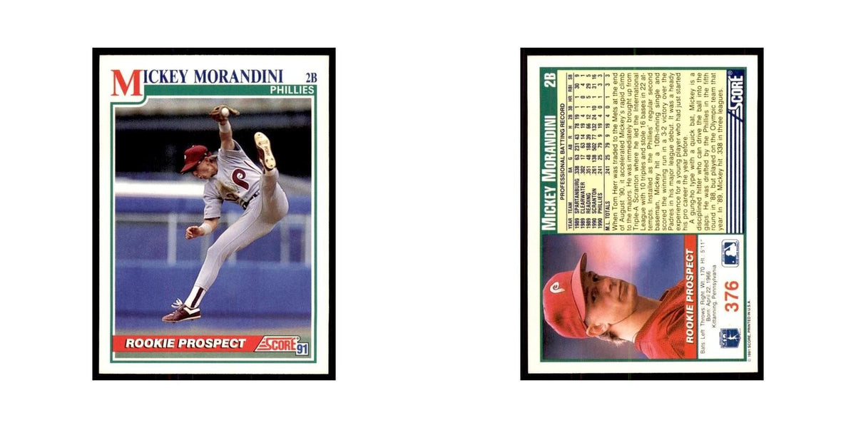 1991 Score Mickey Morandini Baseball Cards #376