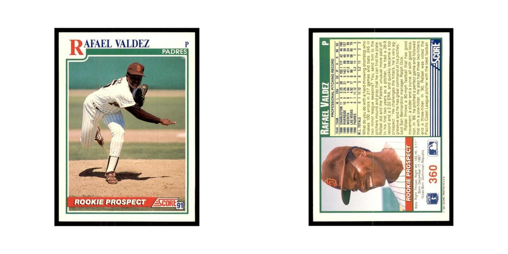 1991 Score Rafael Valdez Baseball Cards #360