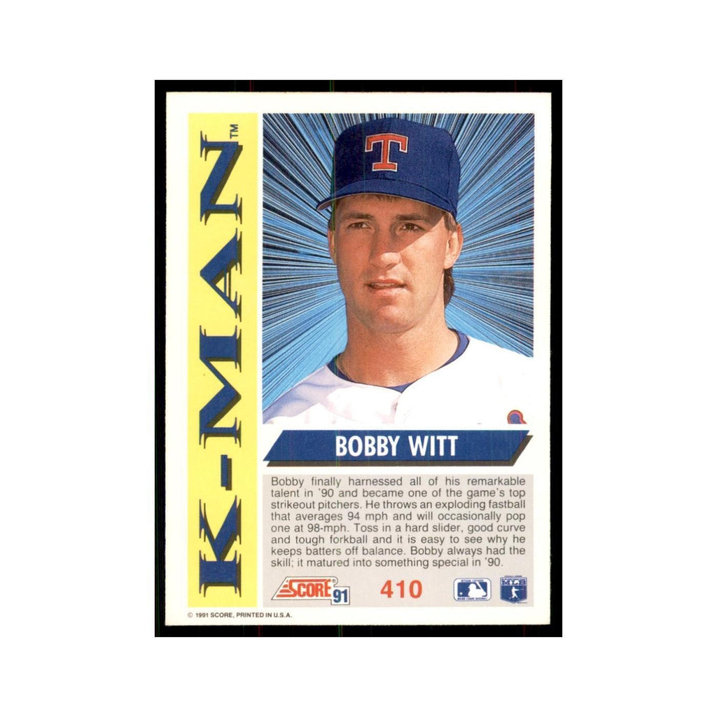 1991 Score Bobby Witt Baseball Cards #410