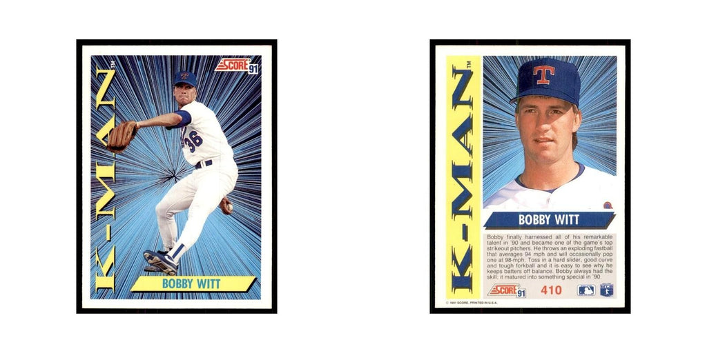 1991 Score Bobby Witt Baseball Cards #410