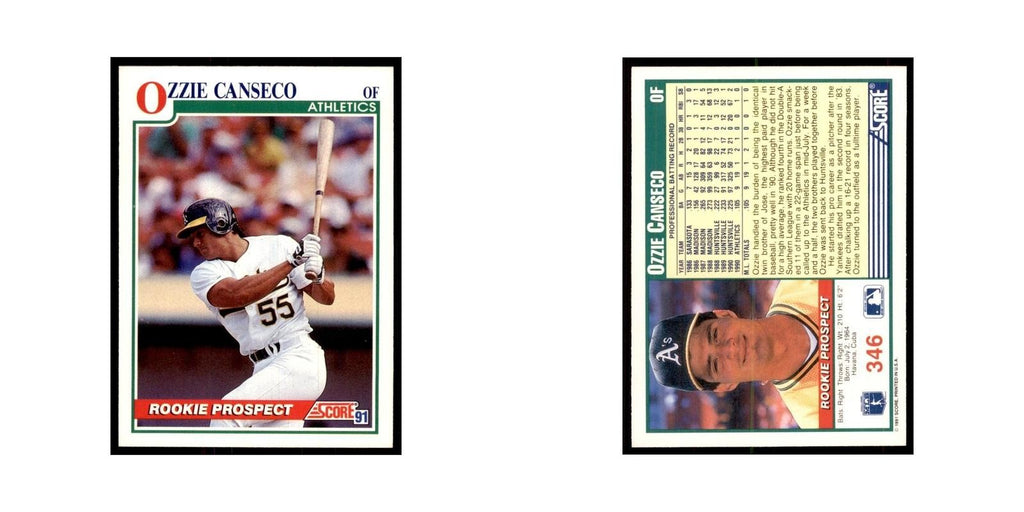 1991 Score Ozzie Canseco Baseball Cards #346