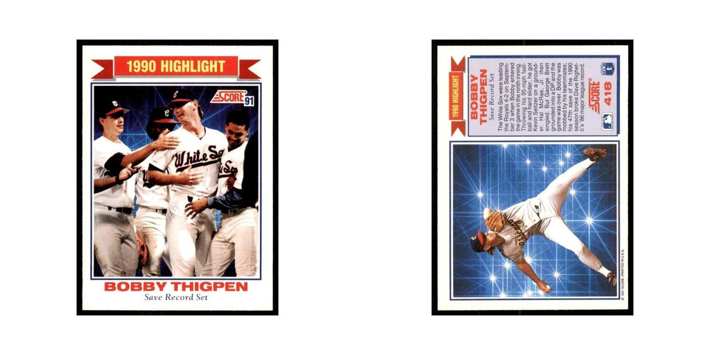 1991 Score Bobby Thigpen Baseball Cards #418