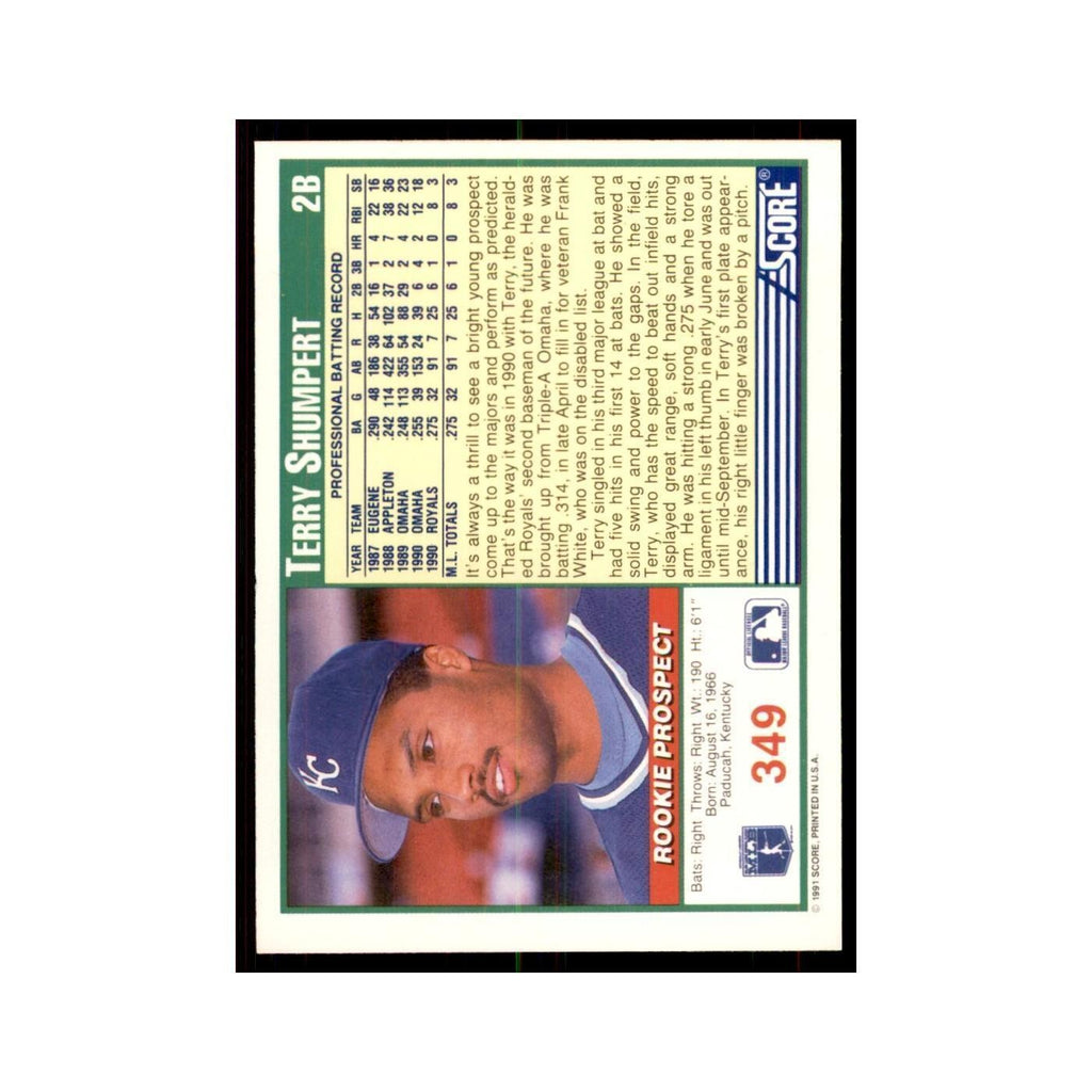 1991 Score Terry Shumpert Baseball Cards #349