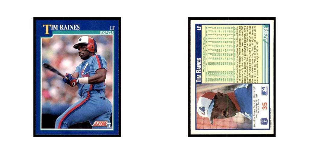 1991 Score Tim Raines Baseball Cards #35