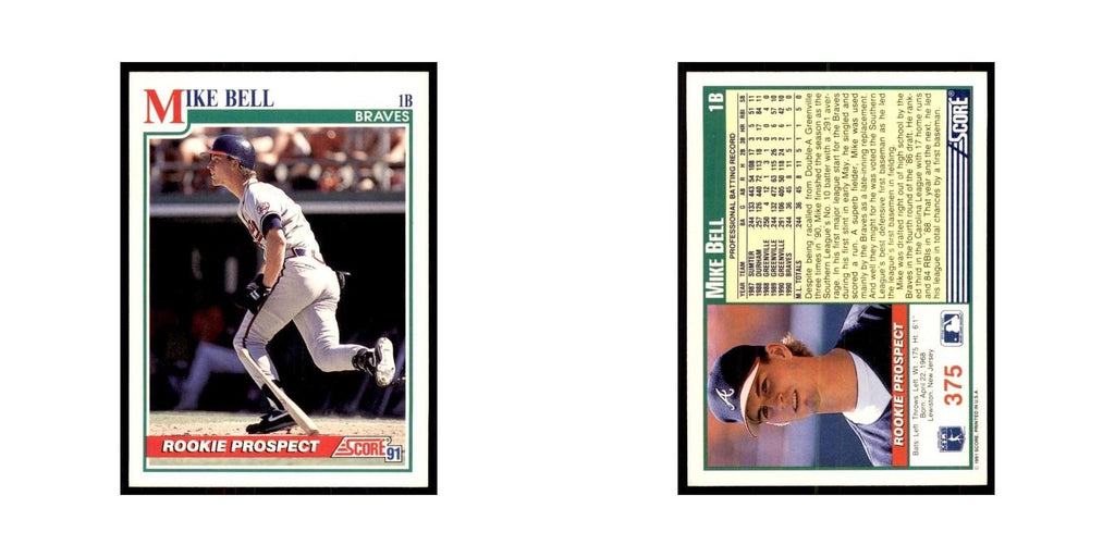 1991 Score Mike Bell Baseball Cards #375