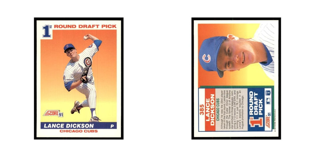 1991 Score Lance Dickson Baseball Cards #385