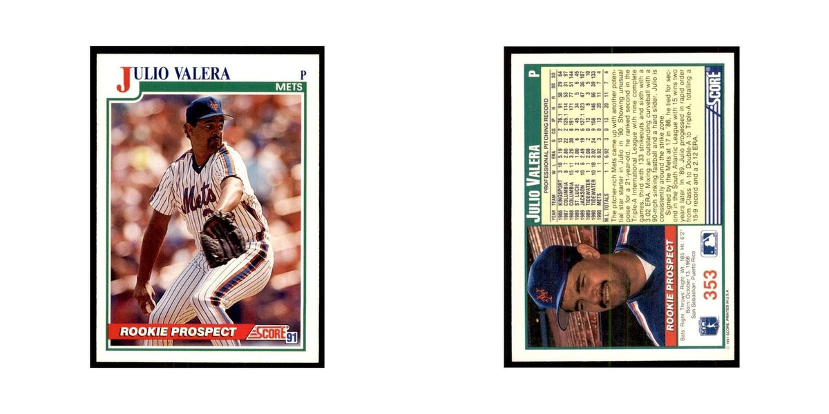 1991 Score Julio Valera Baseball Cards #353
