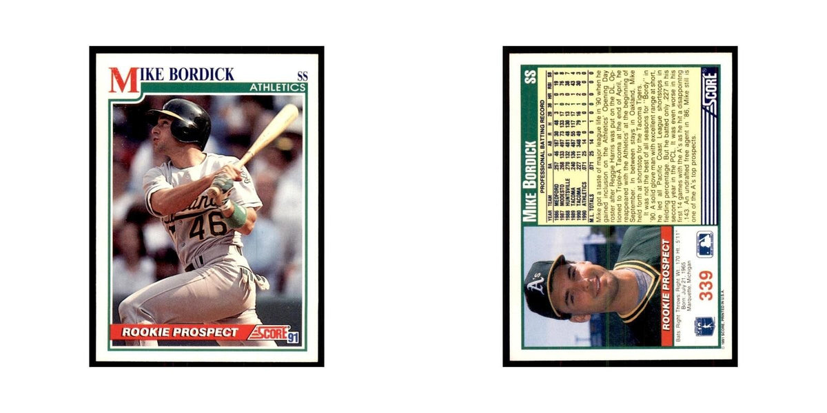 1991 Score Mike Bordick Baseball Cards #339