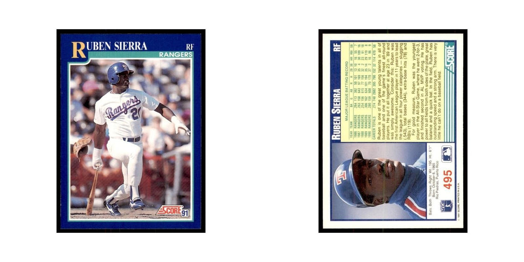 1991 Score Ruben Sierra Baseball Cards #495