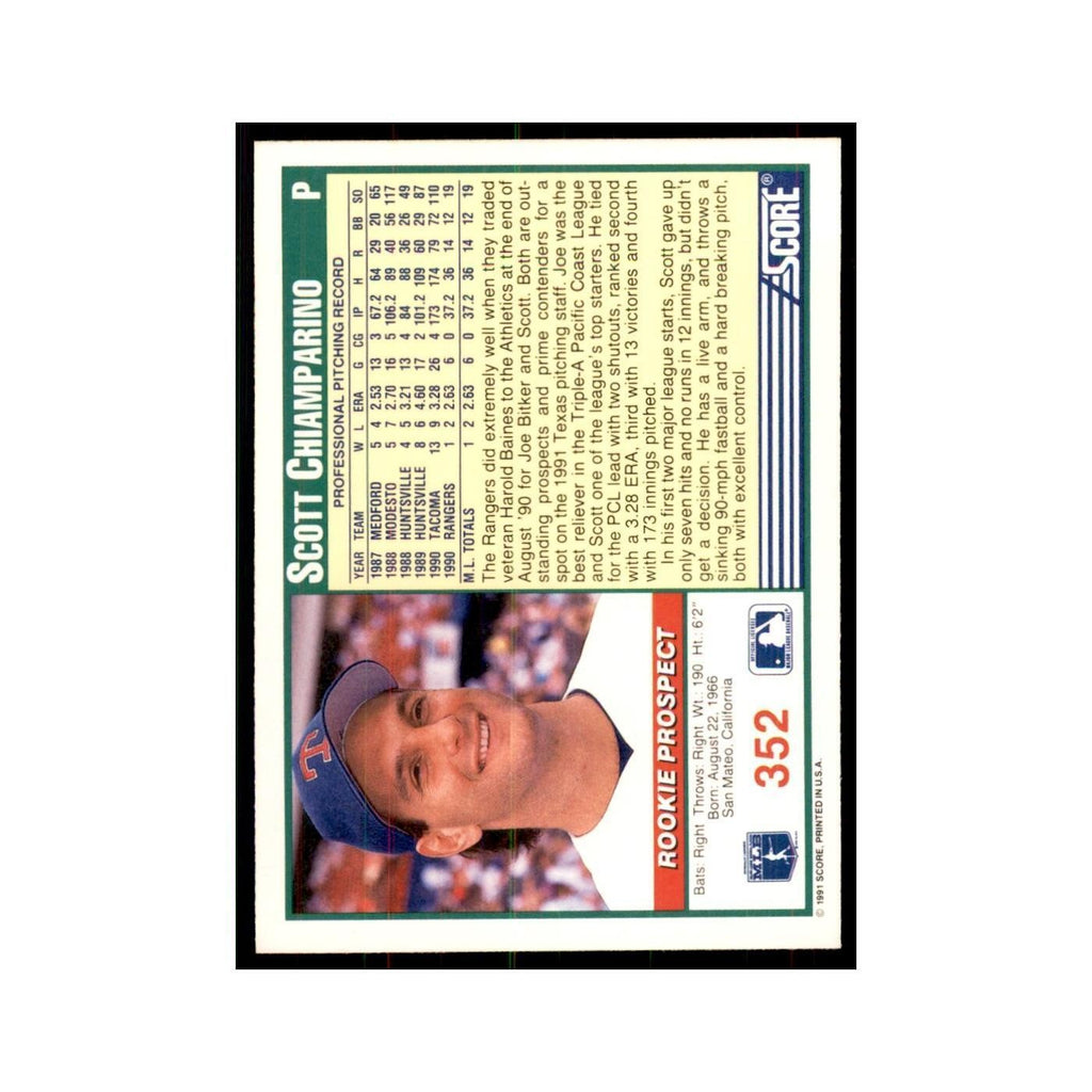 1991 Score Scott Chiamparino Baseball Cards #352