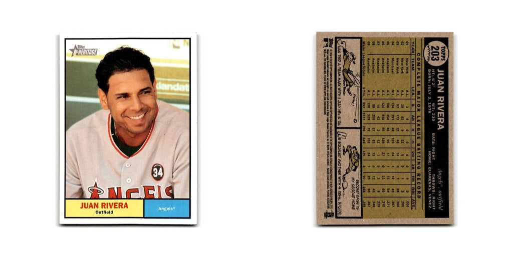 2010 Topps Heritage Juan Rivera Angels #203