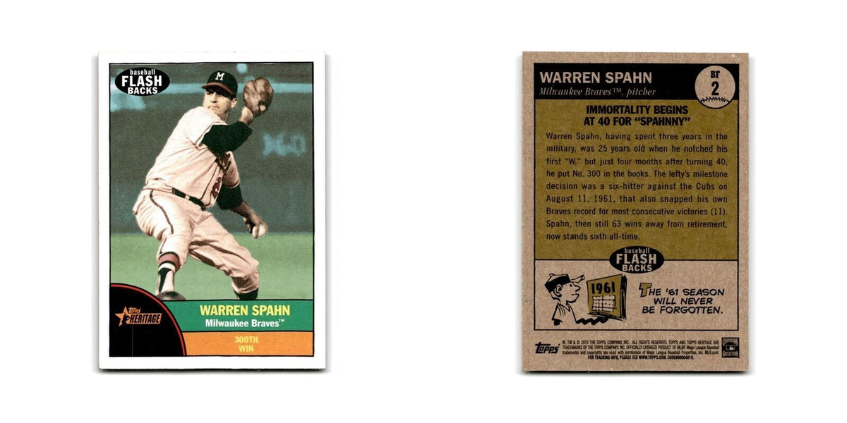 2010 Topps Heritage Warren Spahn Milwaukee Braves #BF2