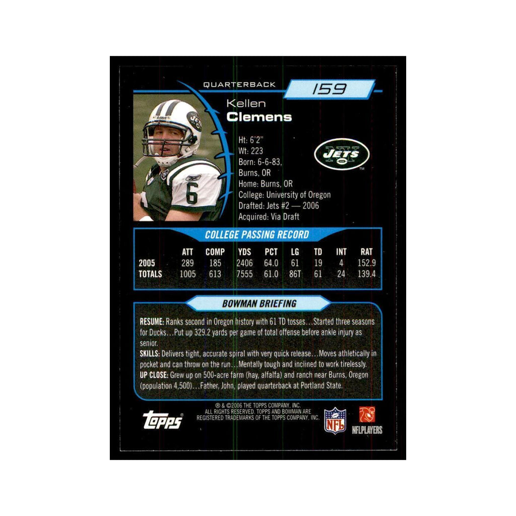 2006 Bowman Kellen Clemens Football Cards #159